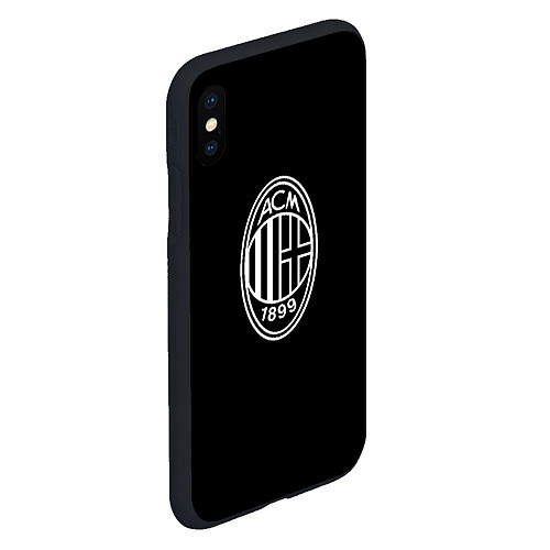 Чехол iPhone XS Max матовый Milan fc белое лого / 3D-Черный – фото 2