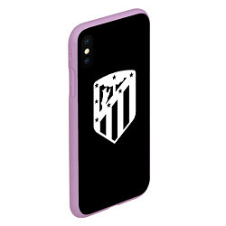 Чехол iPhone XS Max матовый Атлетико Мадрид белое лого фк, цвет: 3D-сиреневый — фото 2