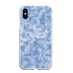 Чехол iPhone XS Max матовый Текстура лед, цвет: 3D-белый