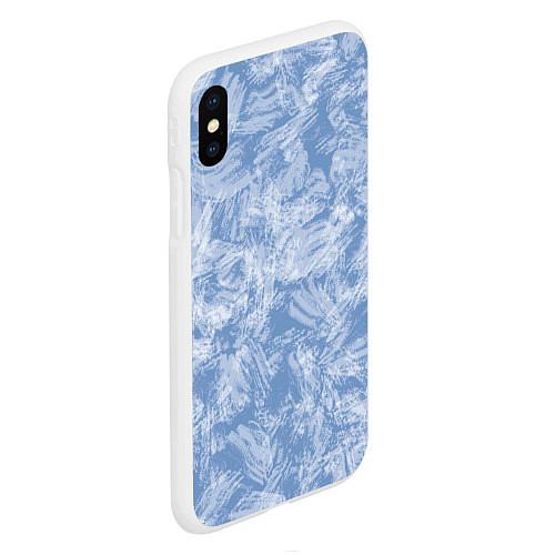 Чехол iPhone XS Max матовый Текстура лед / 3D-Белый – фото 2
