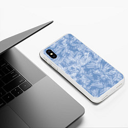Чехол iPhone XS Max матовый Текстура лед, цвет: 3D-белый — фото 2
