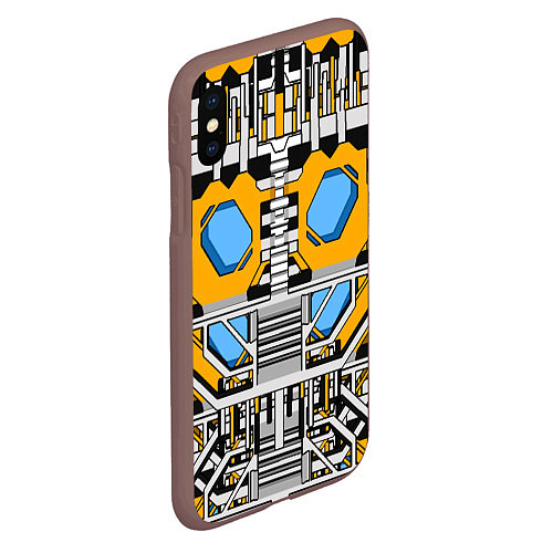 Чехол iPhone XS Max матовый Броня бамблби трансформеры / 3D-Коричневый – фото 2