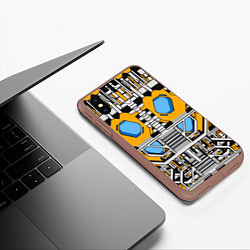 Чехол iPhone XS Max матовый Броня бамблби трансформеры, цвет: 3D-коричневый — фото 2