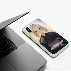 Чехол iPhone XS Max матовый Эта фарфоровая кукла Марин, цвет: 3D-салатовый — фото 2