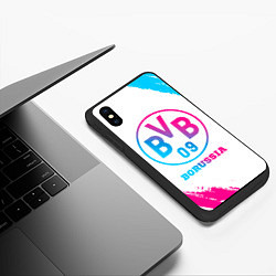 Чехол iPhone XS Max матовый Borussia neon gradient style, цвет: 3D-черный — фото 2