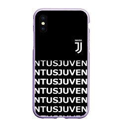 Чехол iPhone XS Max матовый Juventus pattern fc club steel, цвет: 3D-светло-сиреневый