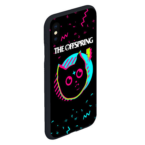 Чехол iPhone XS Max матовый The Offspring - rock star cat / 3D-Черный – фото 2