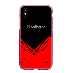 Чехол iPhone XS Max матовый Bloodborne souls краски, цвет: 3D-малиновый