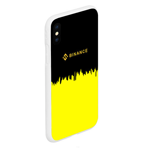 Чехол iPhone XS Max матовый Binance биржа краски / 3D-Белый – фото 2