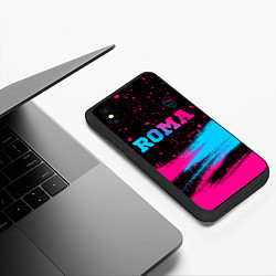 Чехол iPhone XS Max матовый Roma - neon gradient посередине, цвет: 3D-черный — фото 2
