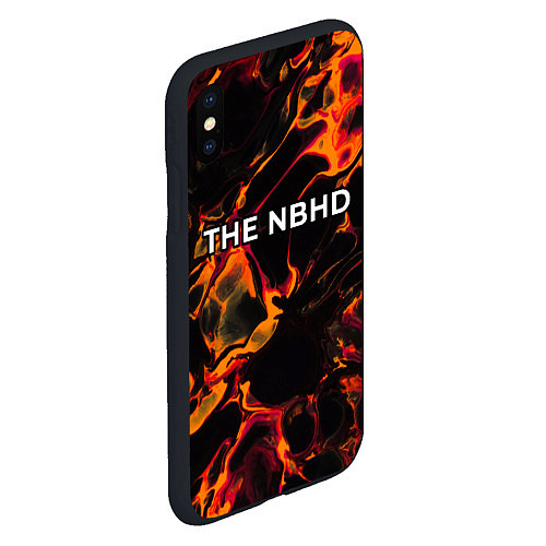 Чехол iPhone XS Max матовый The Neighbourhood red lava / 3D-Черный – фото 2