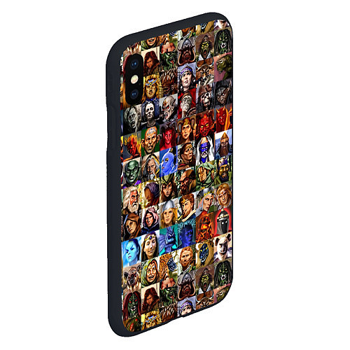 Чехол iPhone XS Max матовый Портреты всех героев / 3D-Черный – фото 2