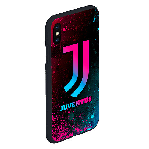 Чехол iPhone XS Max матовый Juventus - neon gradient / 3D-Черный – фото 2