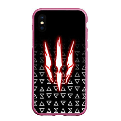 Чехол iPhone XS Max матовый The witcher - red logo