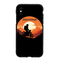 Чехол iPhone XS Max матовый Мотоцикл - это свобода, цвет: 3D-черный