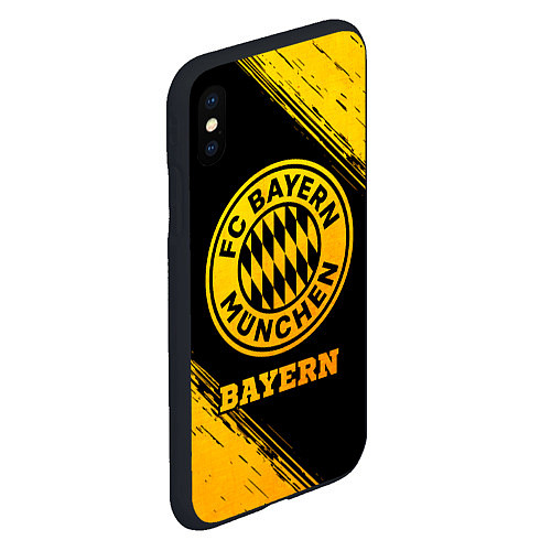 Чехол iPhone XS Max матовый Bayern - gold gradient / 3D-Черный – фото 2