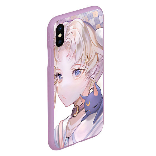 Чехол iPhone XS Max матовый Sailor Moon Усаги Цукино / 3D-Сиреневый – фото 2