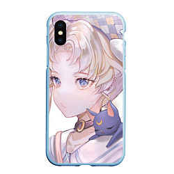 Чехол iPhone XS Max матовый Sailor Moon Усаги Цукино, цвет: 3D-голубой