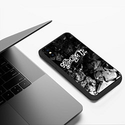 Чехол iPhone XS Max матовый Aerosmith black graphite, цвет: 3D-черный — фото 2