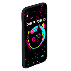 Чехол iPhone XS Max матовый Disturbed - rock star cat, цвет: 3D-черный — фото 2