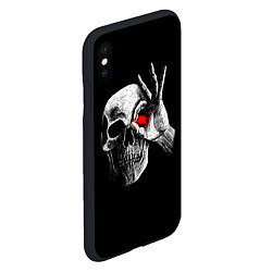 Чехол iPhone XS Max матовый Скелет светящийся глаз, цвет: 3D-черный — фото 2