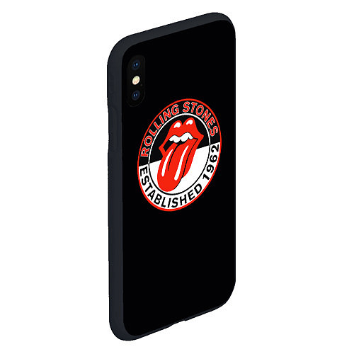 Чехол iPhone XS Max матовый Rolling Stones Established 1962 group / 3D-Черный – фото 2