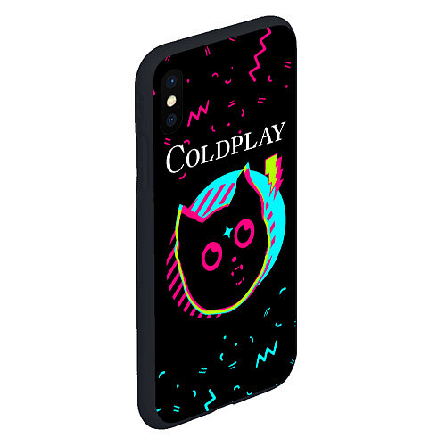 Чехол iPhone XS Max матовый Coldplay - rock star cat / 3D-Черный – фото 2