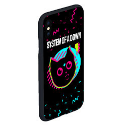 Чехол iPhone XS Max матовый System of a Down - rock star cat, цвет: 3D-черный — фото 2