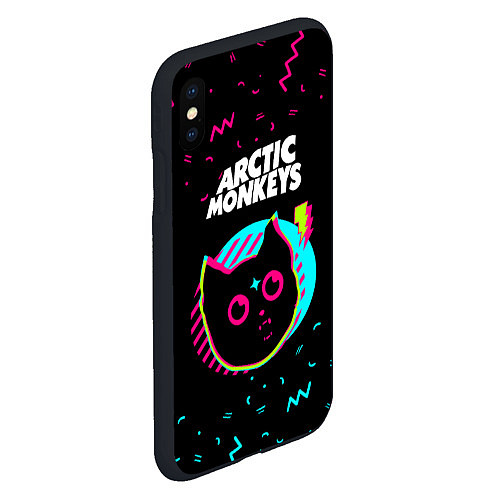 Чехол iPhone XS Max матовый Arctic Monkeys - rock star cat / 3D-Черный – фото 2