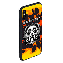 Чехол iPhone XS Max матовый Nine Inch Nails рок панда и огонь, цвет: 3D-черный — фото 2