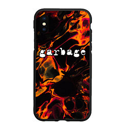 Чехол iPhone XS Max матовый Garbage red lava, цвет: 3D-черный