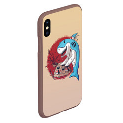 Чехол iPhone XS Max матовый Sushi shark, цвет: 3D-коричневый — фото 2