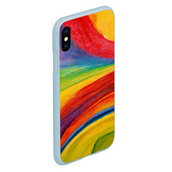 Чехол iPhone XS Max матовый Рисунок масляной пастелью, цвет: 3D-голубой — фото 2