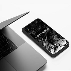 Чехол iPhone XS Max матовый Disturbed black graphite, цвет: 3D-черный — фото 2