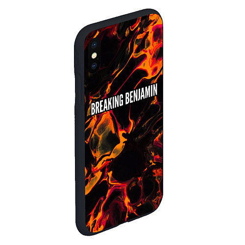 Чехол iPhone XS Max матовый Breaking Benjamin red lava / 3D-Черный – фото 2