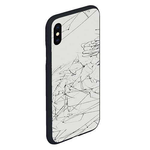 Чехол iPhone XS Max матовый Каракули / 3D-Черный – фото 2