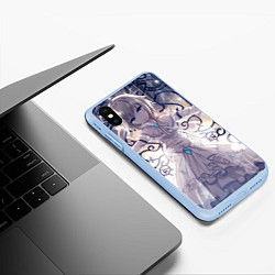 Чехол iPhone XS Max матовый Touhou Project Алиса Маргатройд розы, цвет: 3D-голубой — фото 2