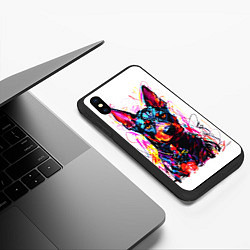 Чехол iPhone XS Max матовый Доберман маркерами, цвет: 3D-черный — фото 2