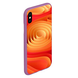 Чехол iPhone XS Max матовый Оранжевые объемные круги, цвет: 3D-фиолетовый — фото 2