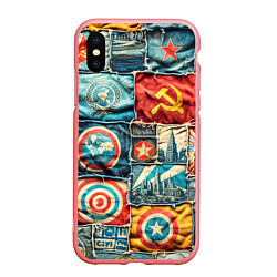Чехол iPhone XS Max матовый Пэчворк джинсы в СССР
