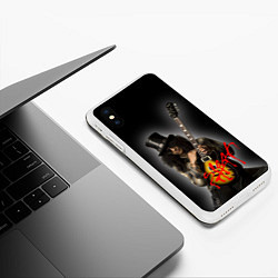 Чехол iPhone XS Max матовый Slash музыкант группы Guns N Roses, цвет: 3D-белый — фото 2
