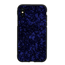 Чехол iPhone XS Max матовый Тёмно-синий космический абстракция, цвет: 3D-черный