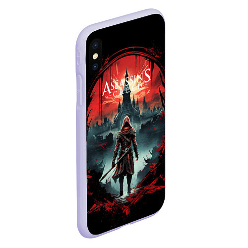 Чехол iPhone XS Max матовый Assassins creed город на горизонте / 3D-Светло-сиреневый – фото 2