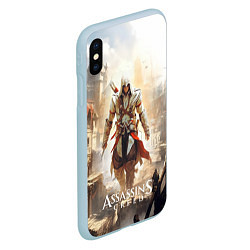 Чехол iPhone XS Max матовый Assassins creed старый город, цвет: 3D-голубой — фото 2