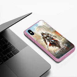 Чехол iPhone XS Max матовый Assassins creed poster game, цвет: 3D-розовый — фото 2