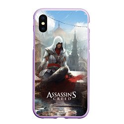 Чехол iPhone XS Max матовый Assassins creed poster game, цвет: 3D-сиреневый