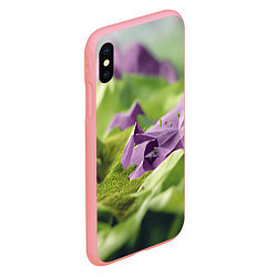 Чехол iPhone XS Max матовый Геометрический пейзаж фиолетовый и зеленый, цвет: 3D-баблгам — фото 2