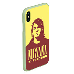 Чехол iPhone XS Max матовый Kurt Cobain Nirvana, цвет: 3D-салатовый — фото 2