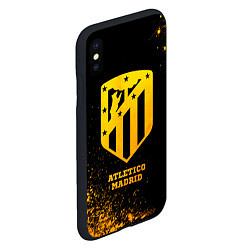 Чехол iPhone XS Max матовый Atletico Madrid - gold gradient, цвет: 3D-черный — фото 2