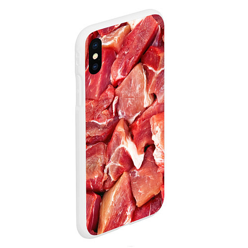 Чехол iPhone XS Max матовый Куски мяса / 3D-Белый – фото 2
